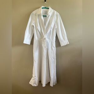Sara Roka Dress-‎ White Shirt Dress- A-Line Collared Size 44 (US 12)